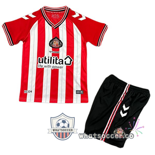Sunderland AFC Kids Home Soccer Jerseys Red White 2025-2026