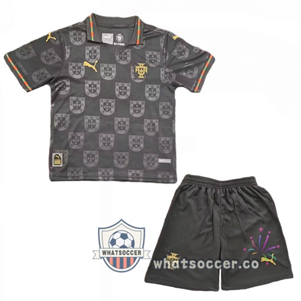 Portugal Kids EUSÉBIO Special Edition Soccer Jerseys Black 2025-2026 Portugal Kids EUSÉBIO Special Edition Soccer Jerseys Black 2025-2026