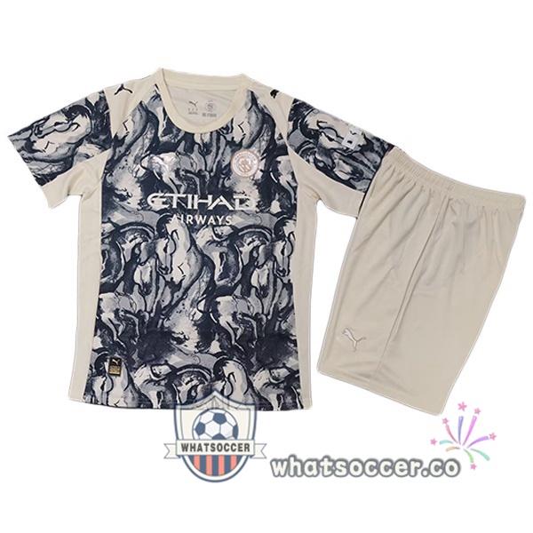 Manchester City Kids Special Edition Soccer Jerseys Blue White 2025-2026 Manchester City Kids Special Edition Soccer Jerseys Blue White 2025-2026