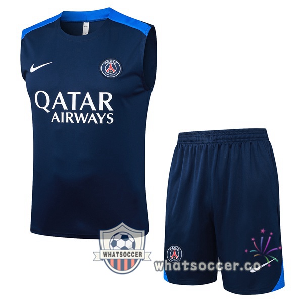 Paris PSG Soccer Vest + Shorts Blue Royal 2025-2026 Paris PSG Soccer Vest + Shorts Blue Royal 2025-2026