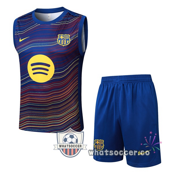 FC Barcelona Soccer Vest + Shorts Purple Blue Royal 2025-2026