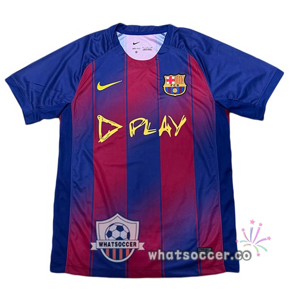 FC Barcelona Home Soccer Jerseys PLAY Blue Red 2025-2026 FC Barcelona Home Soccer Jerseys PLAY Blue Red 2025-2026