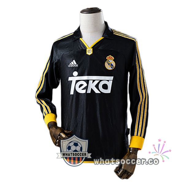 Real Madrid Retro Away Long Sleeve Black 1999-2000 Real Madrid Retro Away Long Sleeve Black 1999-2000