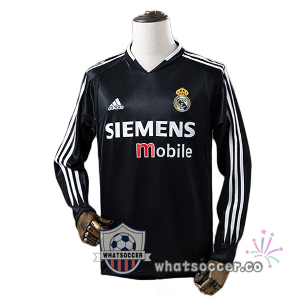 Real Madrid Retro Away Long Sleeve Black 2004-2005 Real Madrid Retro Away Long Sleeve Black 2004-2005