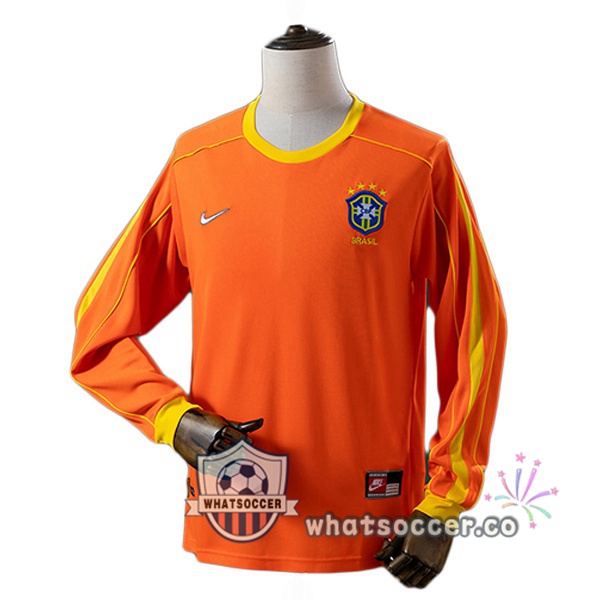Brazil Retro Goalkeeper Long Sleeve Orange 1998