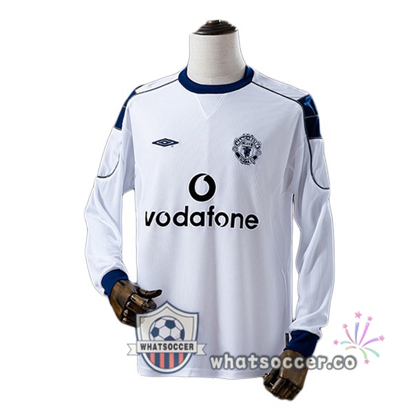 Manchester United Retro Away Long Sleeve White 2000-2001 Manchester United Retro Away Long Sleeve White 2000-2001