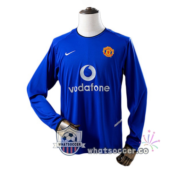 Manchester United Retro Third Long Sleeve Blue 2002-2003 Manchester United Retro Third Long Sleeve Blue 2002-2003