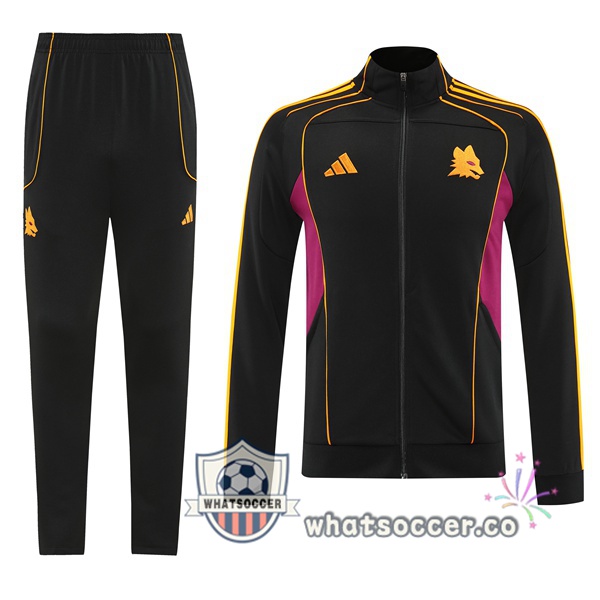 Training Jacket AS Roma Black 2025-2026 Training Jacket AS Roma Black 2025-2026