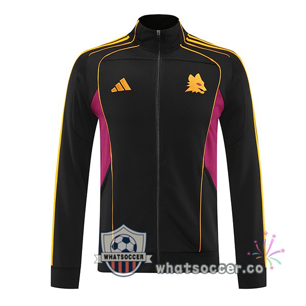 Soccer Jacket AS Roma Black 2025-2026 Soccer Jacket AS Roma Black 2025-2026