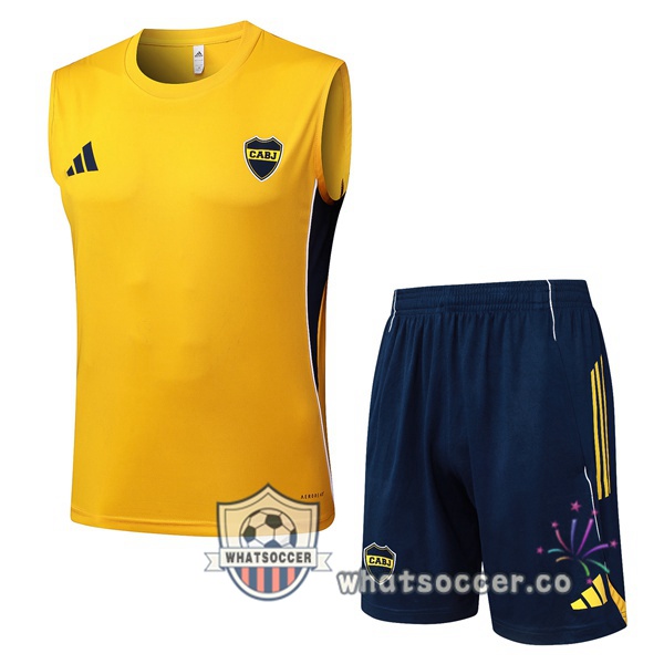 Boca Juniors Soccer Vest + Shorts Yellow 2025-2026