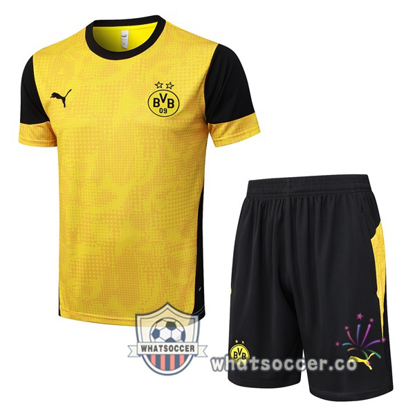 Dortmund BVB Training T-Shirts + Shorts Yellow 2025-2026 Dortmund BVB Training T-Shirts + Shorts Yellow 2025-2026