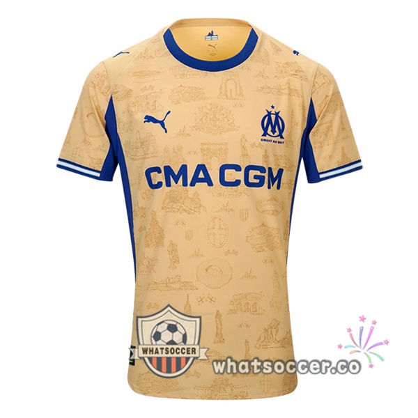 Olympique de Marseille Fourth Soccer Jerseys Yellow 2025-2026 Olympique de Marseille Fourth Soccer Jerseys Yellow 2025-2026