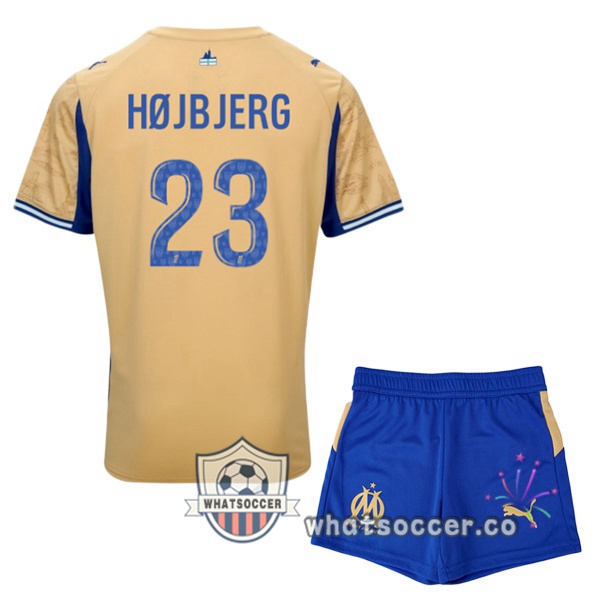 Olympique de Marseille (HØJBJERG 23) Kids Fourth Soccer Jerseys Yellow 2025-2026 Olympique de Marseille (HØJBJERG 23) Kids Fourth Soccer Jerseys Yellow 2025-2026