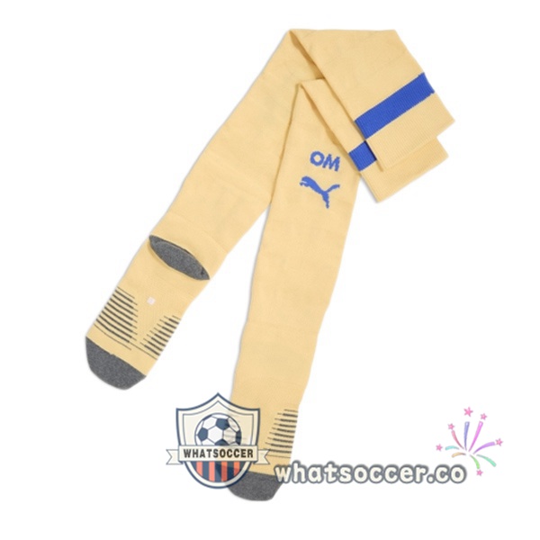 Olympique de Marseille Fourth Soccer Socks Yellow 2025-2026 Olympique de Marseille Fourth Soccer Socks Yellow 2025-2026