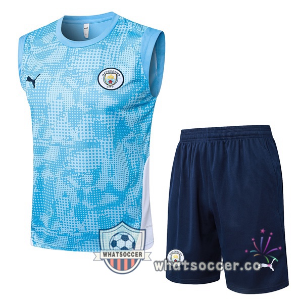 Manchester City Soccer Vest + Shorts Blue 2025-2026 Manchester City Soccer Vest + Shorts Blue 2025-2026