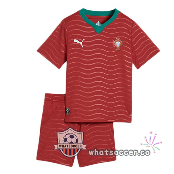 Portugal Kids Home Soccer Jerseys Red FIFA World Cup 2026