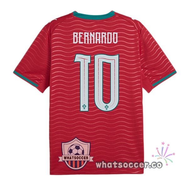 Portugal (Bernardo 10) Home Soccer Jerseys Red FIFA World Cup 2026