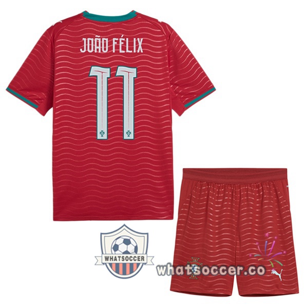 Portugal (João Félix 11) Kids Home Soccer Jerseys Red FIFA World Cup 2026