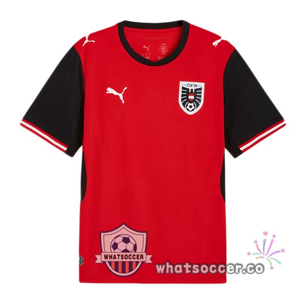 Austria Home Soccer Jerseys Red Black FIFA World Cup 2026