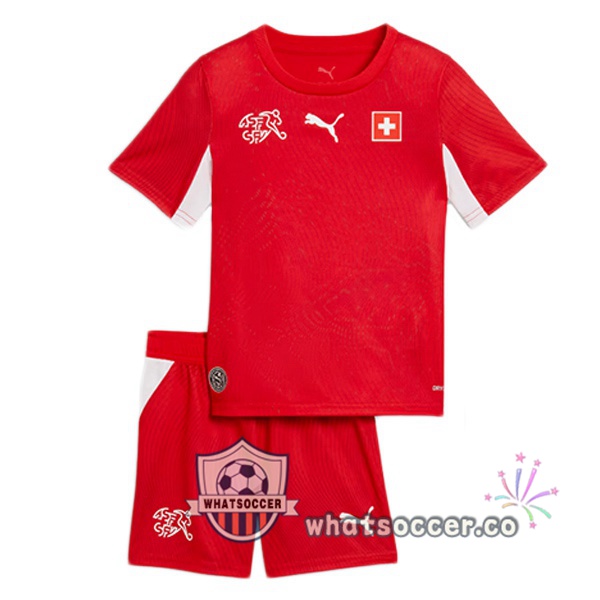 Switzerland Kids Home Soccer Jerseys Red FIFA World Cup 2026