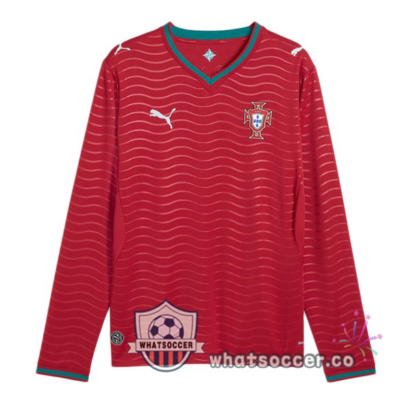 Portugal Home Soccer Jerseys Long Sleeve Red 2026-2027 Portugal Home Soccer Jerseys Long Sleeve Red 2026-2027