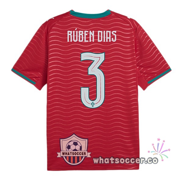 Portugal (Rúben Dias 3) Home Soccer Jerseys Red 2026-2027 Portugal (Rúben Dias 3) Home Soccer Jerseys Red 2026-2027