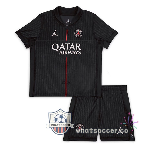 Paris PSG Kids Fourth Soccer Jerseys Black 2025-2026 Paris PSG Kids Fourth Soccer Jerseys Black 2025-2026
