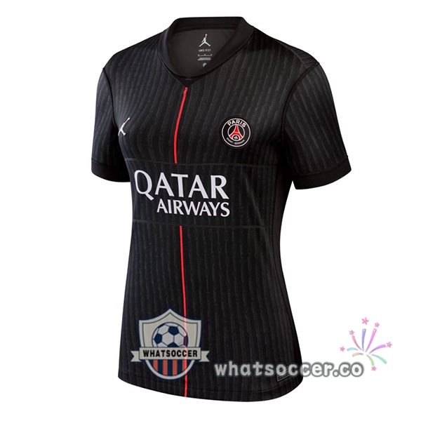 Paris PSG Women Fourth Soccer Jerseys Black 2025-2026 Paris PSG Women Fourth Soccer Jerseys Black 2025-2026