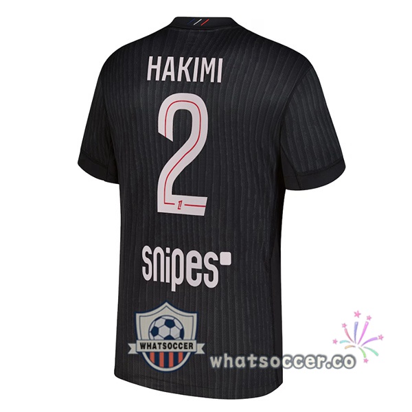 Paris PSG (Hakimi 2) Fourth Soccer Jerseys Black 2025-2026 Paris PSG (Hakimi 2) Fourth Soccer Jerseys Black 2025-2026