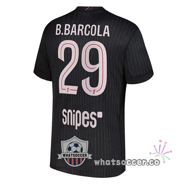 Paris PSG (B.Barcola 29) Fourth Soccer Jerseys Black 2025-2026 Paris PSG (B.Barcola 29) Fourth Soccer Jerseys Black 2025-2026