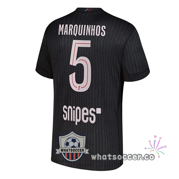 Paris PSG (Marquinhos 5) Fourth Soccer Jerseys Black 2025-2026 Paris PSG (Marquinhos 5) Fourth Soccer Jerseys Black 2025-2026