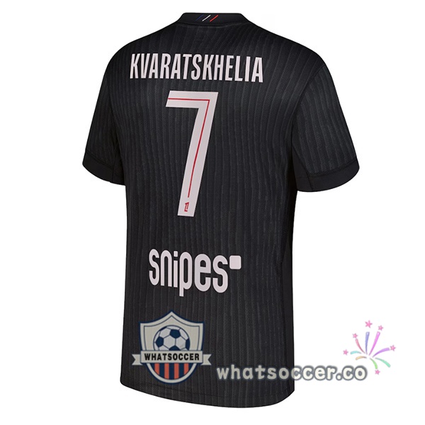 Paris PSG (Kvaratskhelia 7) Fourth Soccer Jerseys Black 2025-2026 Paris PSG (Kvaratskhelia 7) Fourth Soccer Jerseys Black 2025-2026