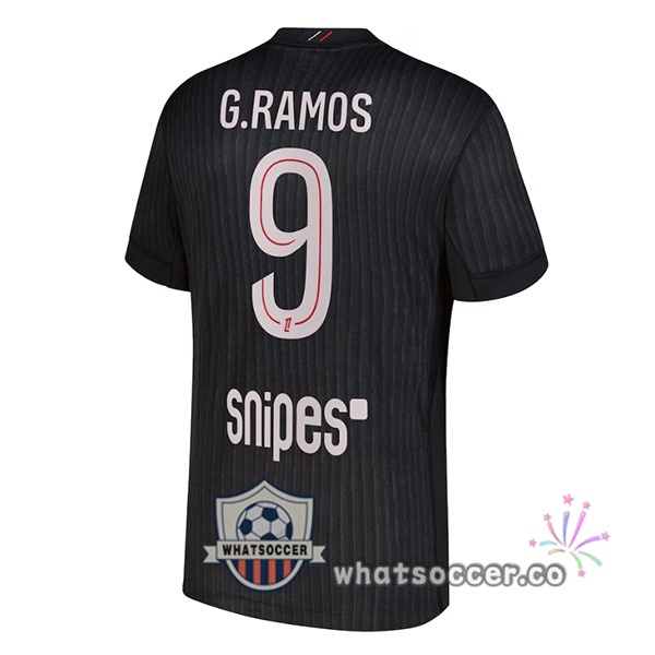 Paris PSG (G. Ramos 9) Fourth Soccer Jerseys Black 2025-2026 Paris PSG (G. Ramos 9) Fourth Soccer Jerseys Black 2025-2026