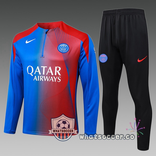 Training Wear Paris PSG Kids Blue Red 2025-2026 Training Wear Paris PSG Kids Blue Red 2025-2026