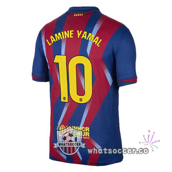 FC Barcelona (LAMINE YAMAL 10) Fourth Soccer Jerseys Blue Red 2025-2026