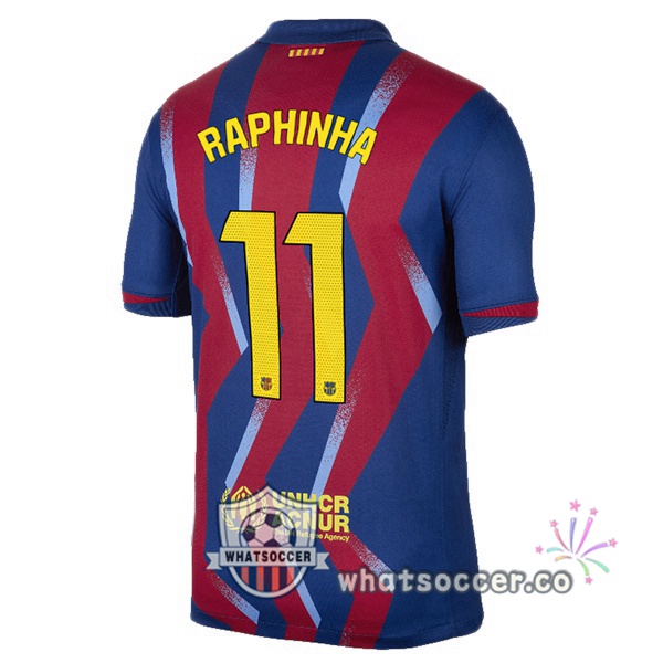 FC Barcelona (RAPHINHA 11) Fourth Soccer Jerseys Blue Red 2025-2026