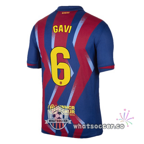 FC Barcelona (GAVI 6) Fourth Soccer Jerseys Blue Red 2025-2026