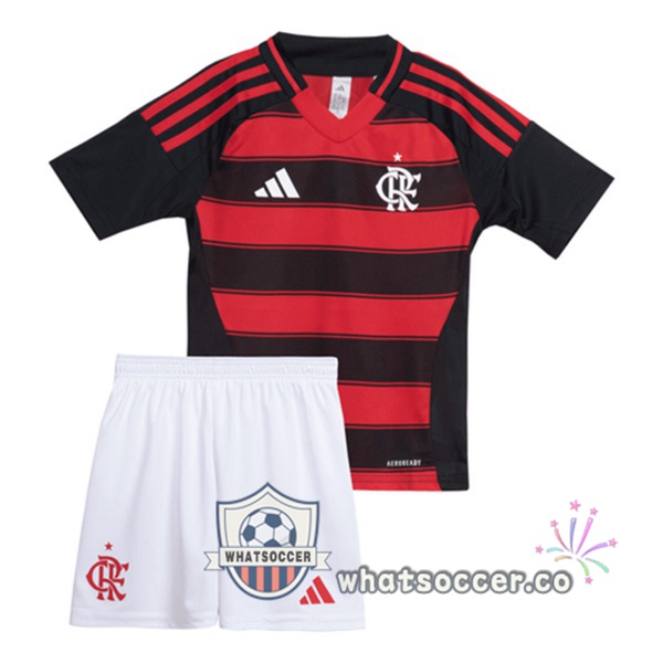 Flamengo Kids Home Soccer Jerseys Red Black 2025-2026