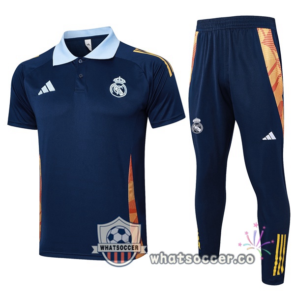 Training Polo Real Madrid + Pants Blue Royal 2025-2026