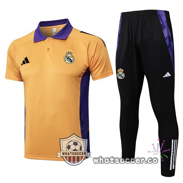 Training Polo Real Madrid + Pants Yellow 2025-2026