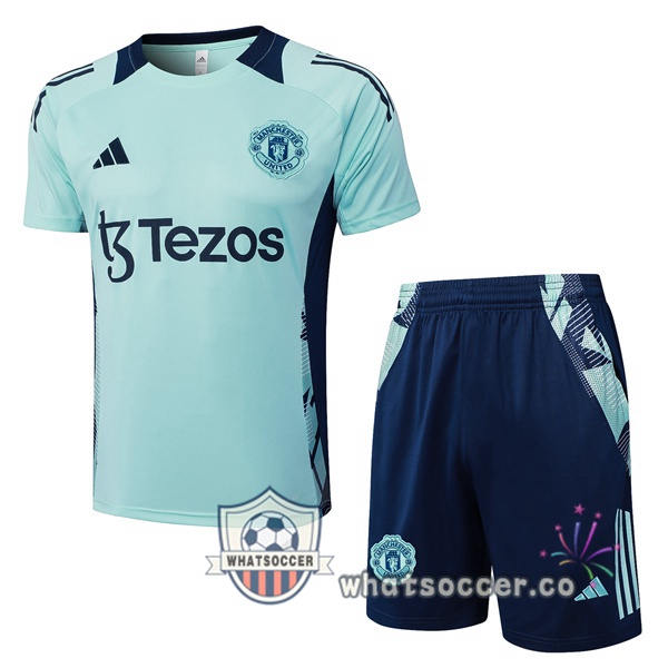 Manchester United Training T-Shirts + Shorts Green 2025-2026