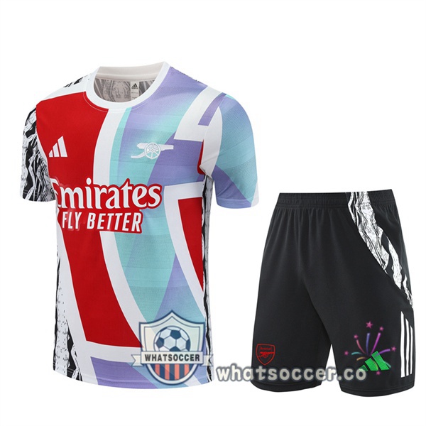 Arsenal Training T-Shirts + Shorts Red White 2025-2026