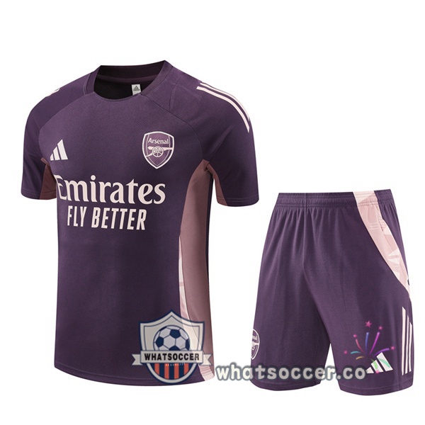 Arsenal Training T-Shirts + Shorts Purple 2025-2026