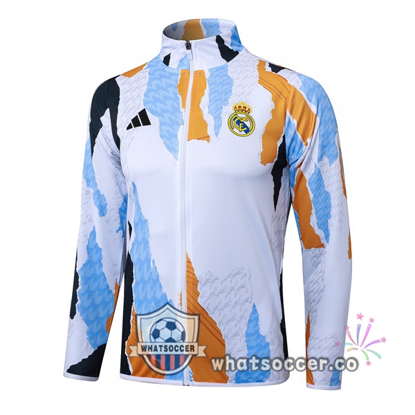 Soccer Jacket Real Madrid White Blue 2025-2026