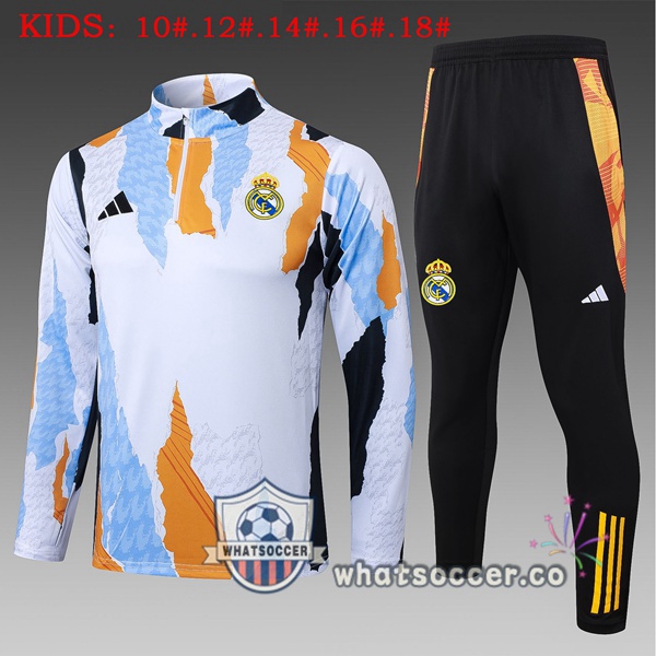 Tracksuit Real Madrid Kids White Yellow 2025-2026