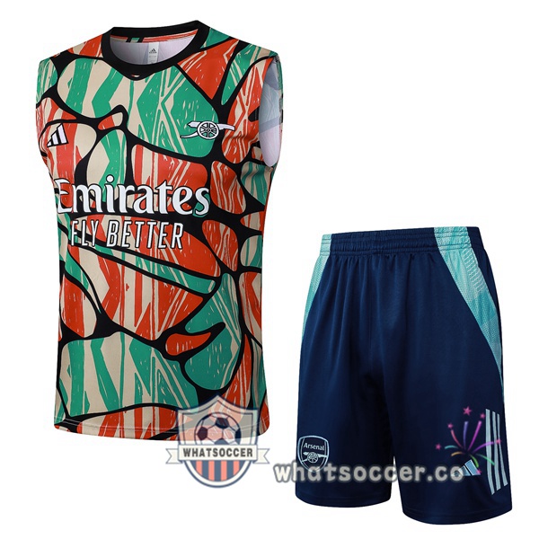 Arsenal Soccer Vest + Shorts Red Green 2025-2026