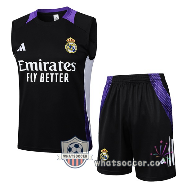 Real Madrid Soccer Vest + Shorts Black 2025-2026