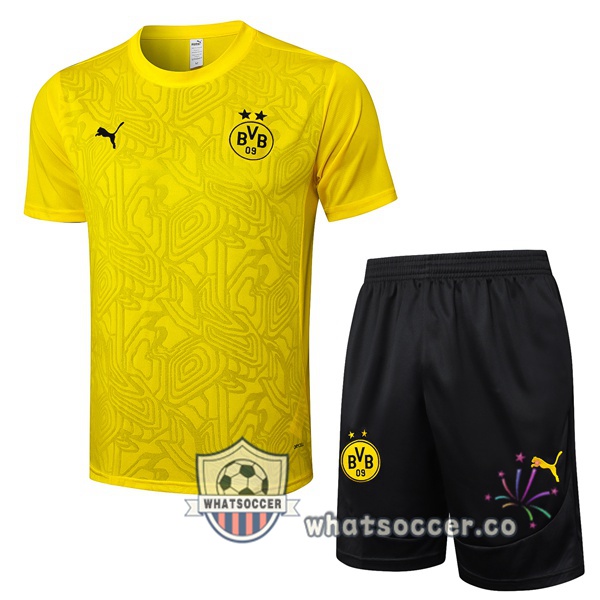 Dortmund BVB Training T-Shirts + Shorts Yellow 2025-2026
