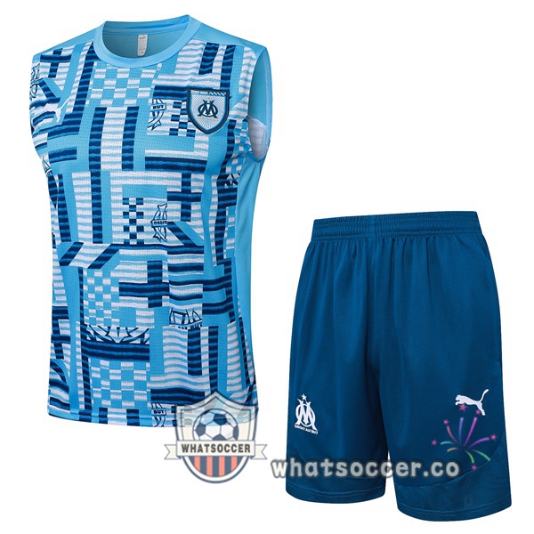 Olympique de Marseille Soccer Vest + Shorts Blue 2025-2026