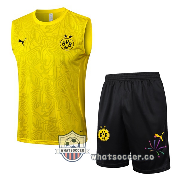 Dortmund BVB Soccer Vest + Shorts Yellow 2025-2026